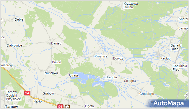 mapa Krośnica gmina Izbicko, Krośnica gmina Izbicko na mapie Targeo