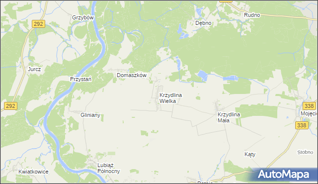 mapa Krzydlina Wielka, Krzydlina Wielka na mapie Targeo