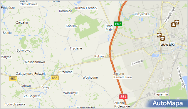 mapa Kuków gmina Suwałki, Kuków gmina Suwałki na mapie Targeo