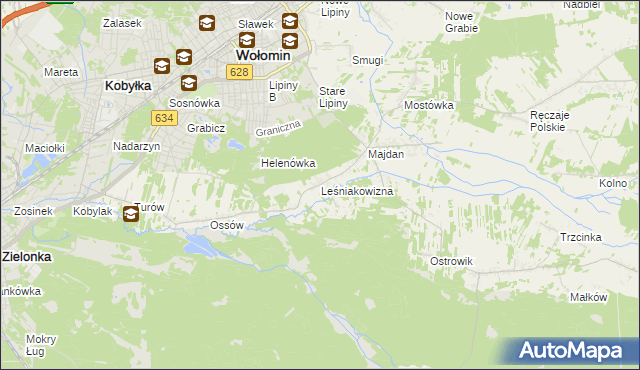 mapa Leśniakowizna, Leśniakowizna na mapie Targeo