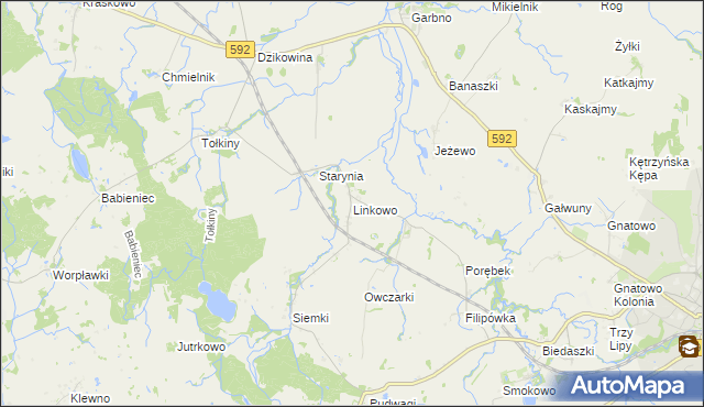 mapa Linkowo gmina Kętrzyn, Linkowo gmina Kętrzyn na mapie Targeo