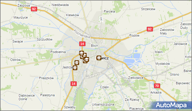 mapa Łowicza, Łowicz na mapie Targeo