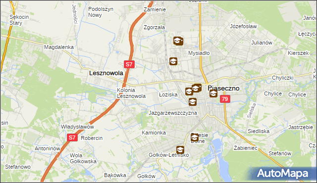 mapa Łoziska, Łoziska na mapie Targeo