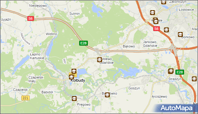 mapa Lublewo Gdańskie, Lublewo Gdańskie na mapie Targeo