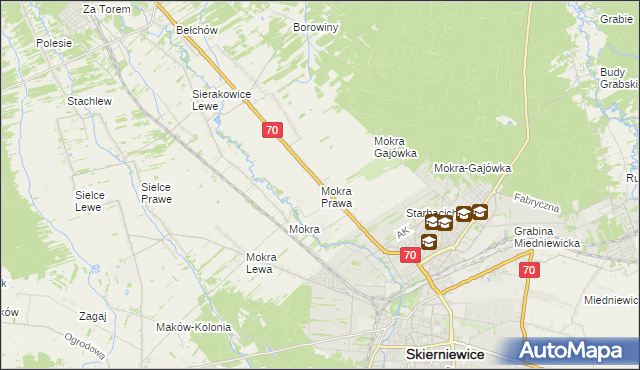 mapa Mokra Prawa, Mokra Prawa na mapie Targeo