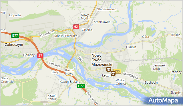 mapa Nowy Dwór Mazowiecki, Nowy Dwór Mazowiecki na mapie Targeo