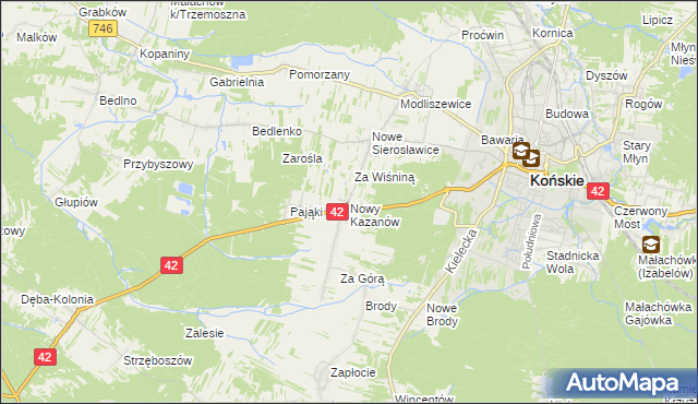 mapa Nowy Kazanów, Nowy Kazanów na mapie Targeo