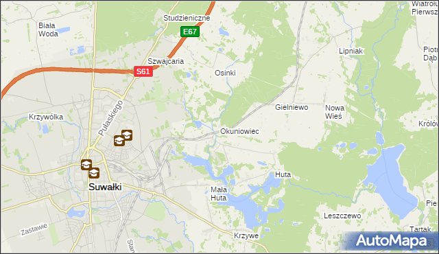 mapa Okuniowiec, Okuniowiec na mapie Targeo