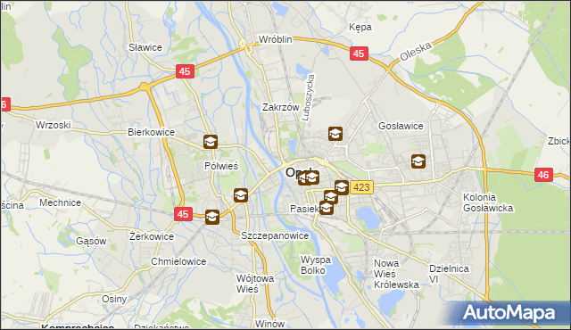 mapa Opola, Opole na mapie Targeo