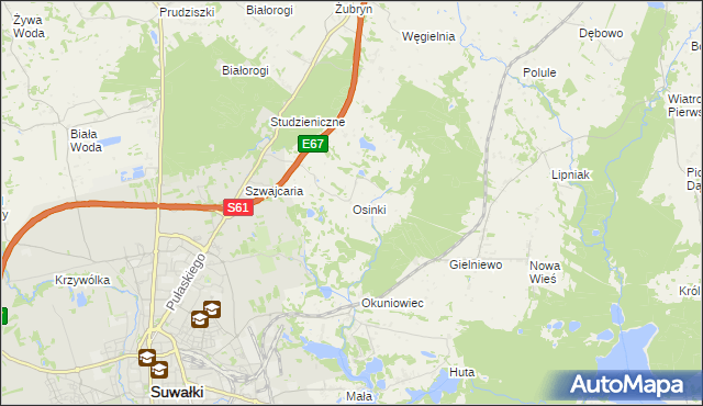 mapa Osinki gmina Suwałki, Osinki gmina Suwałki na mapie Targeo