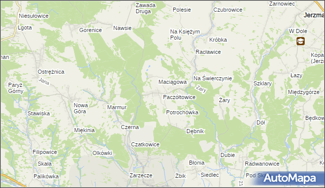 mapa Paczółtowice, Paczółtowice na mapie Targeo