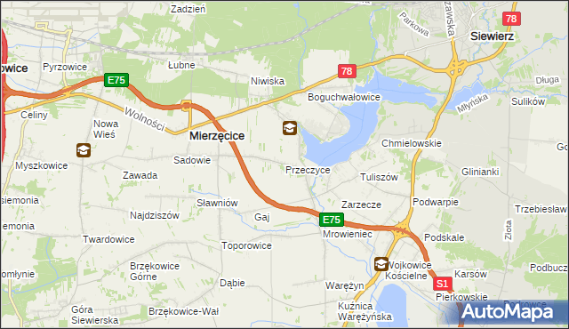 mapa Przeczyce, Przeczyce na mapie Targeo