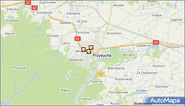 mapa Przysucha, Przysucha na mapie Targeo