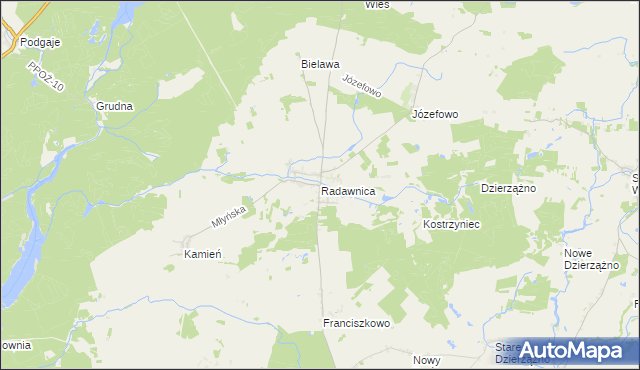 mapa Radawnica, Radawnica na mapie Targeo