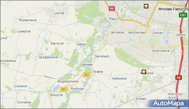 mapa Samotwór, Samotwór na mapie Targeo