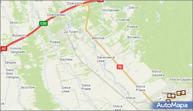 mapa Sierakowice Lewe, Sierakowice Lewe na mapie Targeo