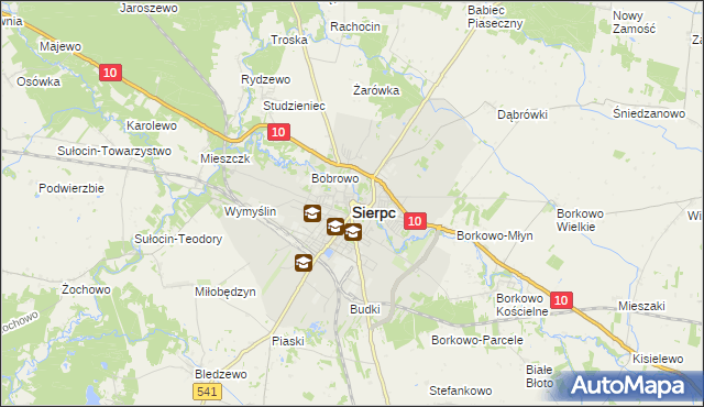 mapa Sierpc, Sierpc na mapie Targeo