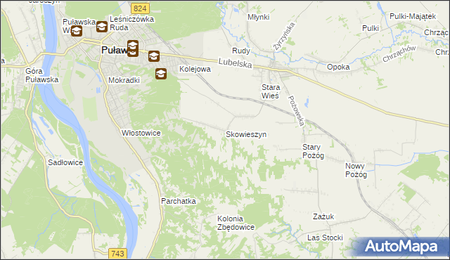 mapa Skowieszyn, Skowieszyn na mapie Targeo