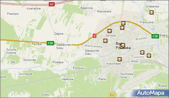 mapa Sławacinek Stary, Sławacinek Stary na mapie Targeo