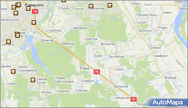 mapa Solec gmina Góra Kalwaria, Solec gmina Góra Kalwaria na mapie Targeo