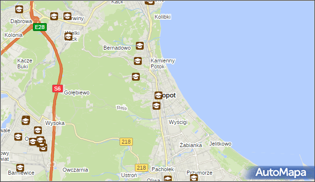 mapa Sopotu, Sopot na mapie Targeo