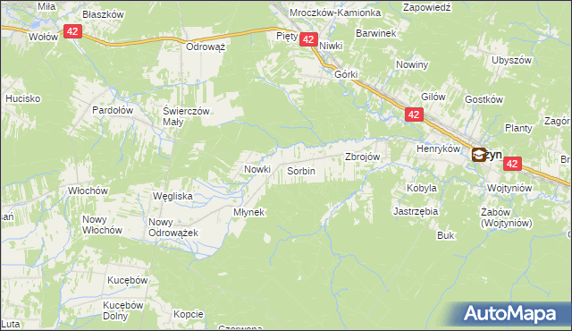 mapa Sorbin, Sorbin na mapie Targeo