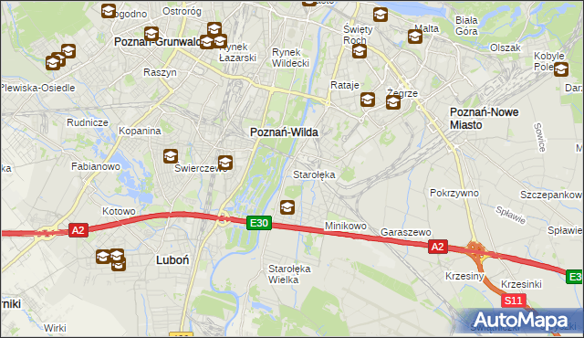 mapa Starołęka, Starołęka na mapie Targeo