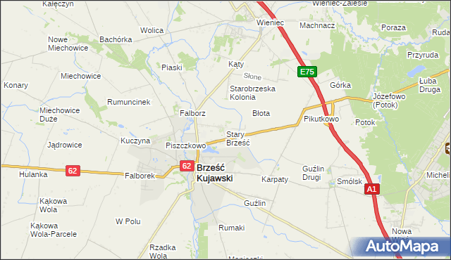 mapa Stary Brześć, Stary Brześć na mapie Targeo