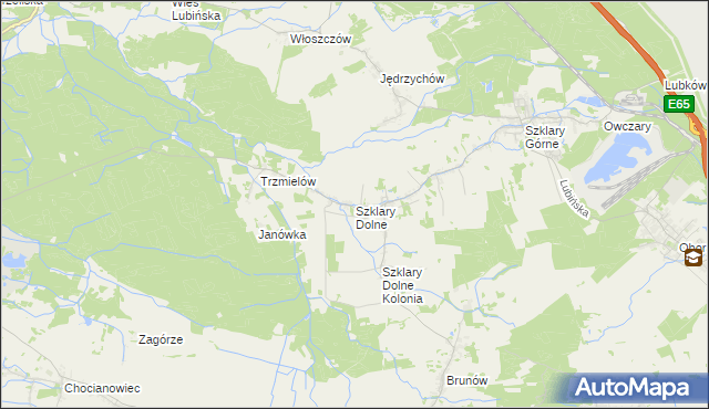 mapa Szklary Dolne, Szklary Dolne na mapie Targeo