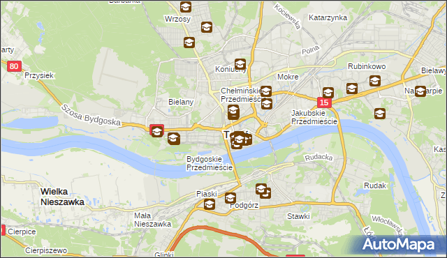 mapa Torunia, Toruń na mapie Targeo