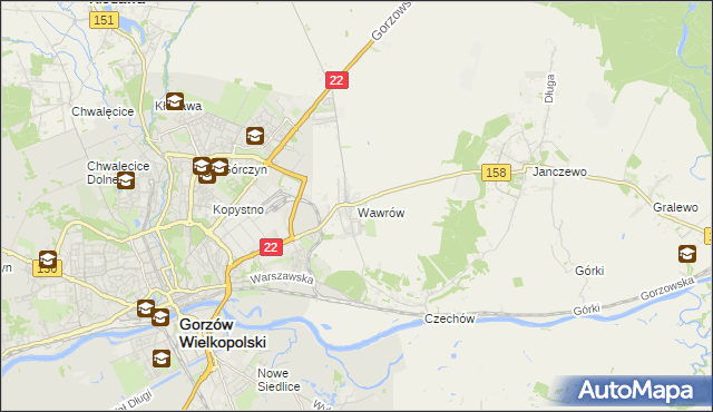 mapa Wawrów, Wawrów na mapie Targeo