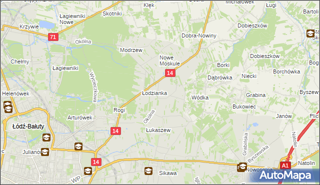 mapa Wilanów gmina Łódź, Wilanów gmina Łódź na mapie Targeo