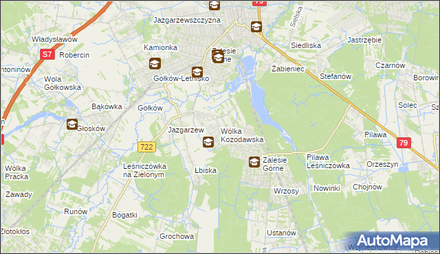 mapa Wólka Kozodawska, Wólka Kozodawska na mapie Targeo