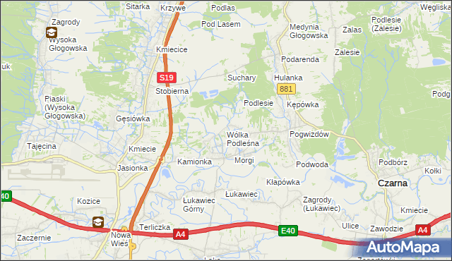 mapa Wólka Podleśna, Wólka Podleśna na mapie Targeo