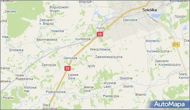 mapa Zawistowszczyzna, Zawistowszczyzna na mapie Targeo