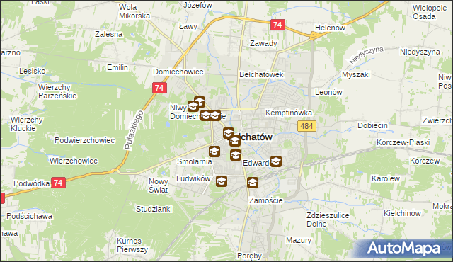 mapa Bełchatów, Bełchatów na mapie Targeo