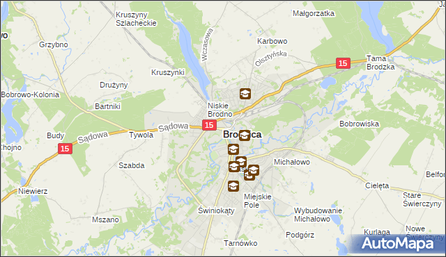 mapa Brodnica, Brodnica na mapie Targeo