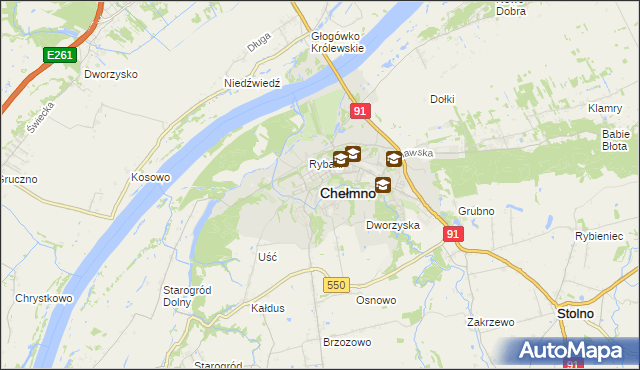 mapa Chełmno, Chełmno na mapie Targeo