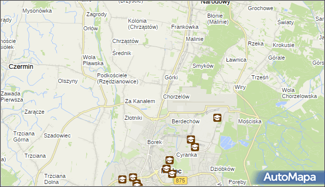 mapa Chorzelów, Chorzelów na mapie Targeo