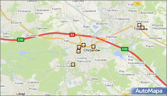 mapa Chrzanów, Chrzanów na mapie Targeo