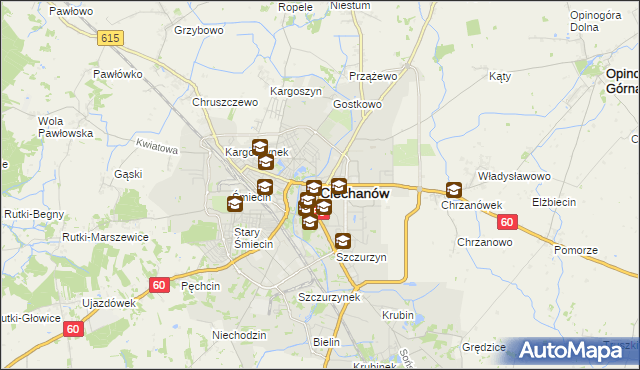 mapa Ciechanów, Ciechanów na mapie Targeo