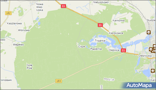 mapa Cisze, Cisze na mapie Targeo