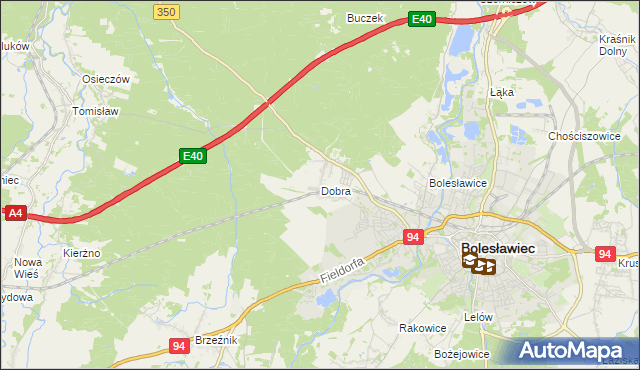 mapa Dobra gmina Bolesławiec, Dobra gmina Bolesławiec na mapie Targeo