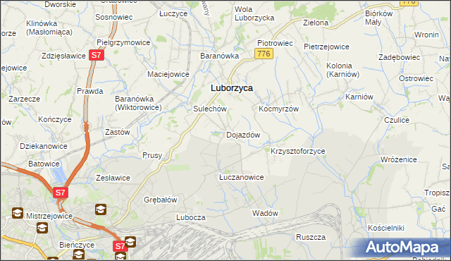 mapa Dojazdów, Dojazdów na mapie Targeo