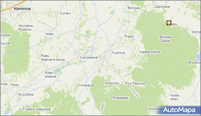 mapa Garnek gmina Kłomnice, Garnek gmina Kłomnice na mapie Targeo