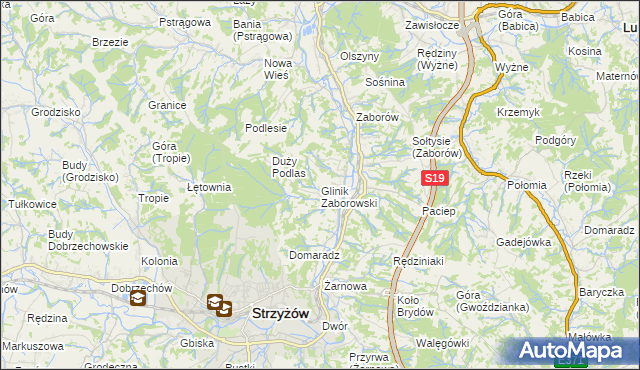 mapa Glinik Zaborowski, Glinik Zaborowski na mapie Targeo
