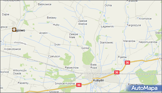 mapa Górka gmina Kobylin, Górka gmina Kobylin na mapie Targeo