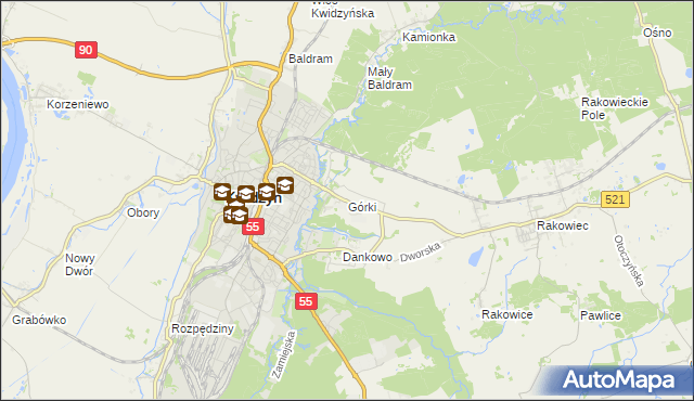 mapa Górki gmina Kwidzyn, Górki gmina Kwidzyn na mapie Targeo