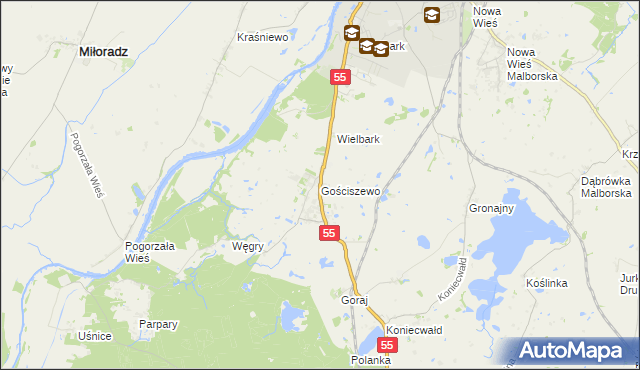 mapa Gościszewo, Gościszewo na mapie Targeo