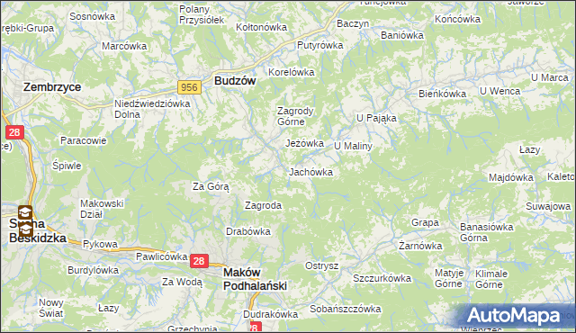 mapa Jachówka, Jachówka na mapie Targeo
